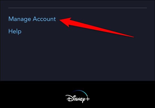 Disney+ Tap Manage Account