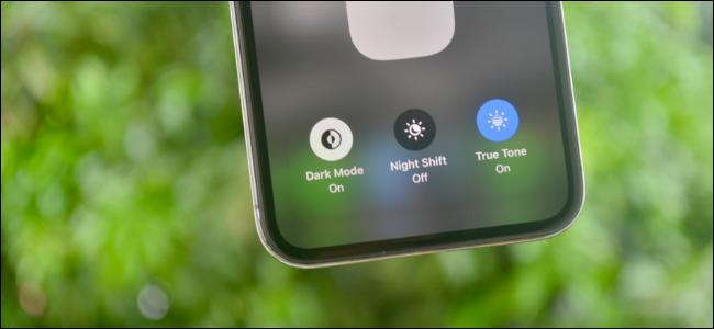 The iOS Night Shift button on an iPhone.