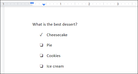 All chosen responses will now contain a checkmark instead of checkbox.