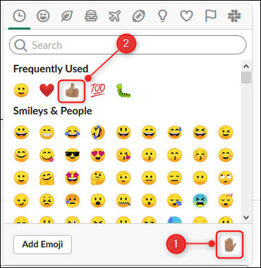 The emoji panel showing the new default skin tone