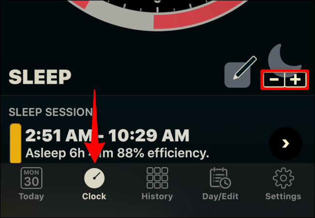 AutoSleep Clock Tab