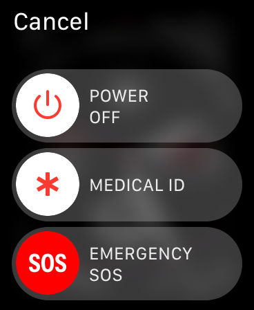 Apple Watch Emergency SOS Slider
