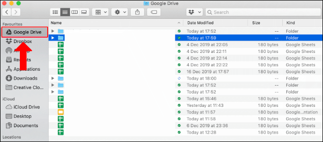 google drive on mac finder