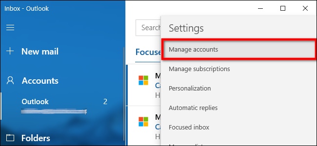 Mail App Manage Accounts