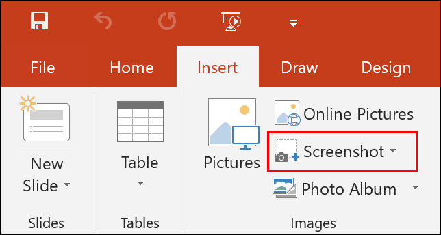 To take a screenshot in PowerPoint, click Insert > Screenshot