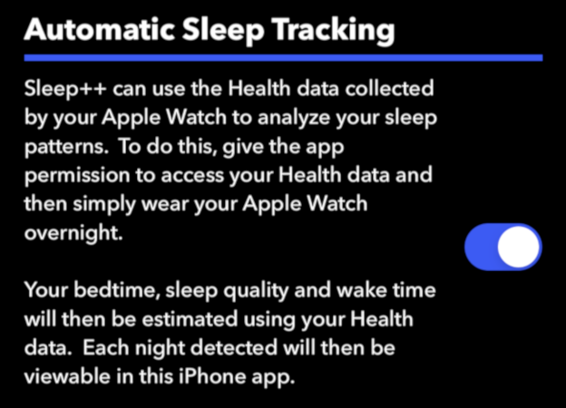 Sleep Plus Plus Automatic Tracking