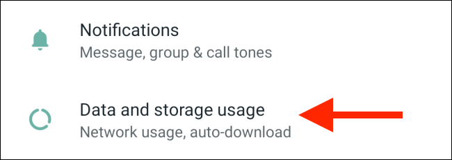 Tap on Data and Storage usage option