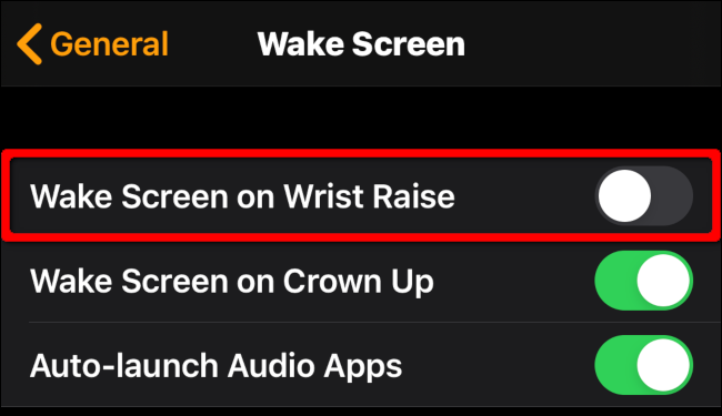 Wake Screen on Wrist Raise