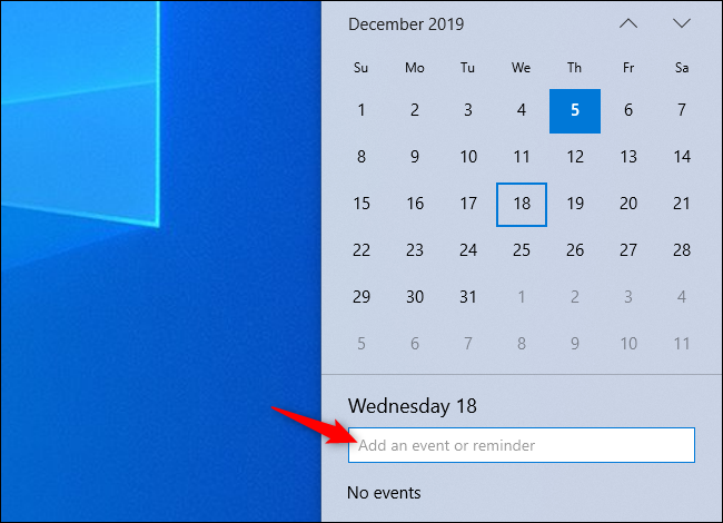 How to Use Your Calendar From Windows 10's Taskbar