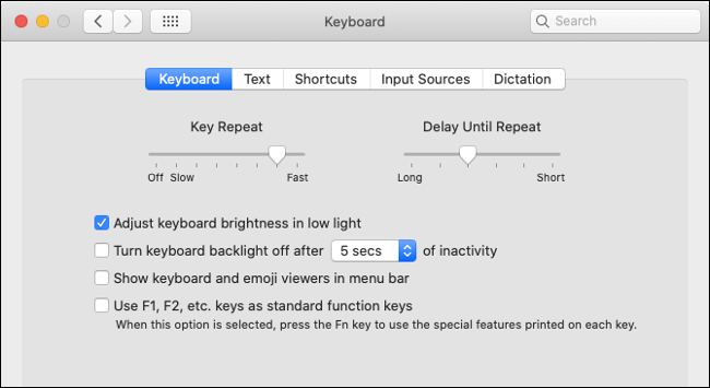 Set Keyboard Preferences in macOS