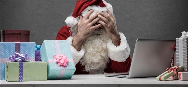 Santa Frustrated with Computer