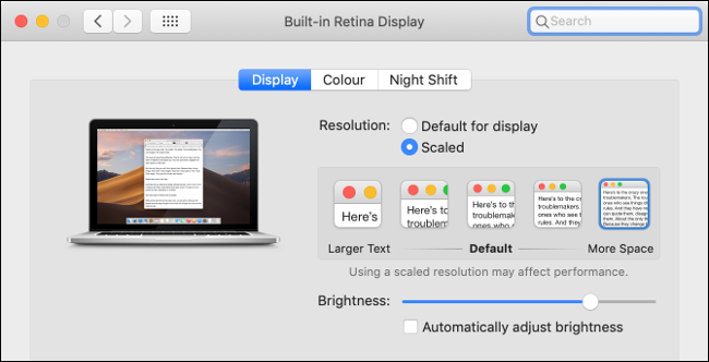 Set Display Scaling in macOS