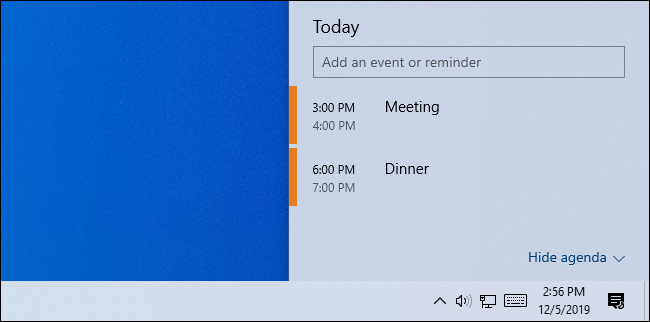 How to Use Your Calendar From Windows 10's Taskbar