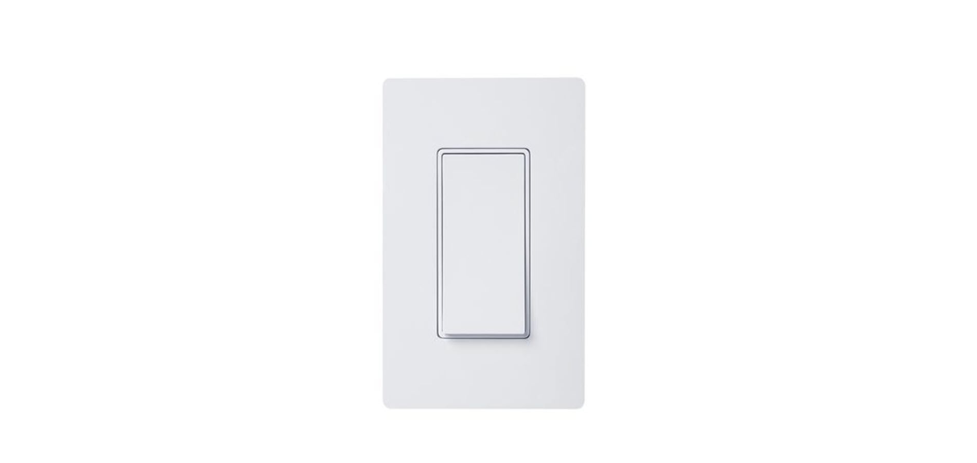 A white paddle-style light switch.