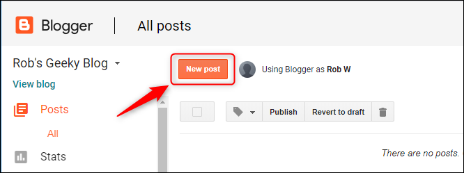 The &quot;New Post&quot; button.