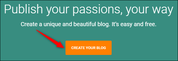 Blogger's &quot;Create Your Blog&quot; button.