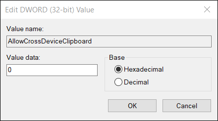 Ensure the value data for it is &quot;0&quot; before you click &quot;Okay.&quot;