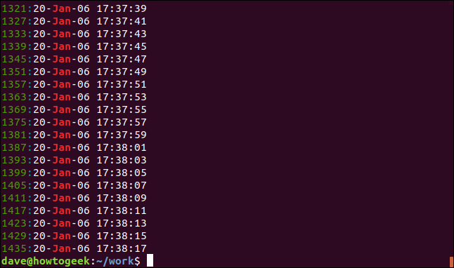 Output from grep -n jan geek-1.log in a terminal window
