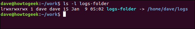 ls -l logs-folder in a terminal window