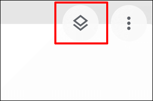 To access the layers menu in Google Chrome Canvas, click the rhombus icon in the top-right corner