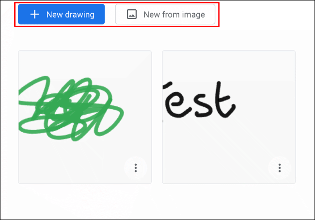In the Google Chrome Canvas app, click New Drawing for a blank new drawing, or New from Image for a new drawing with an image background