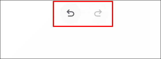 Click the left or right circular icons in the top-center of the Google Chrome Canvas screen to undo or redo actions