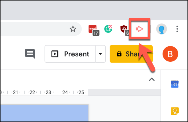 Press the Screencastify button in the top-right of Chrome