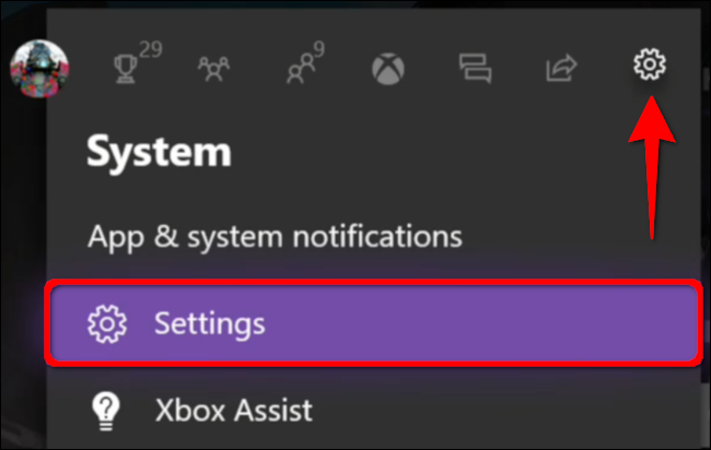 Xbox Open System Settings