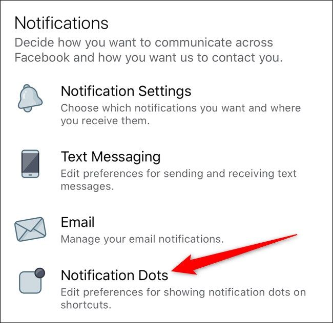 Apple iPhone Facebook App Select Notification Dots