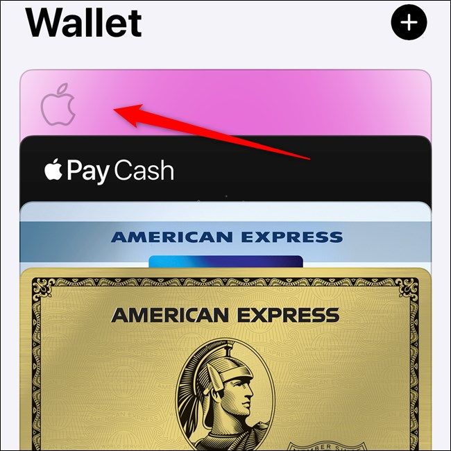 Apple iPhone Select Apple Card in the Wallet App