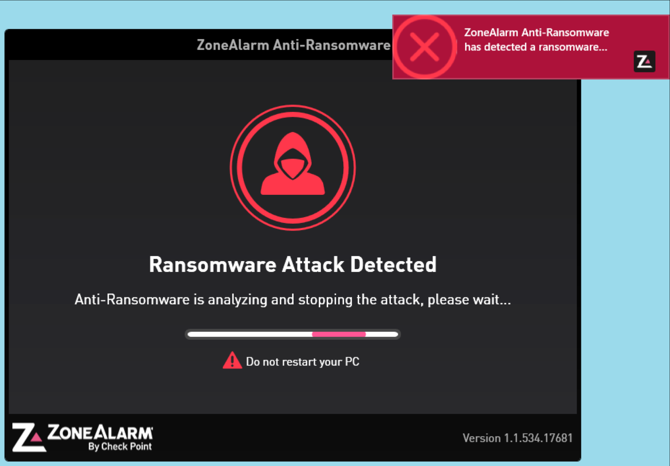 The ZoneAlarm Anti-Ransomware software.