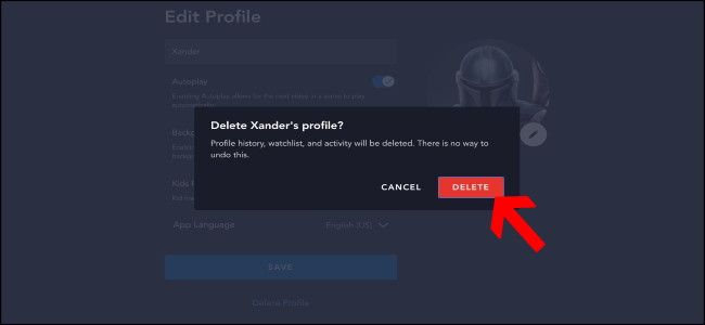 Disney+ Confirm Profile Delete