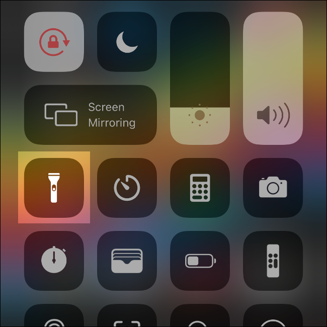 Accessing the Flashlight in iOS via Control Center