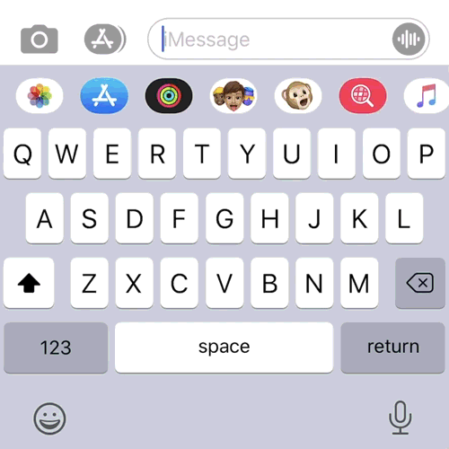 Typing "Apple" with QuickPath on iOS