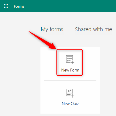 The &quot;New Forms&quot; option.