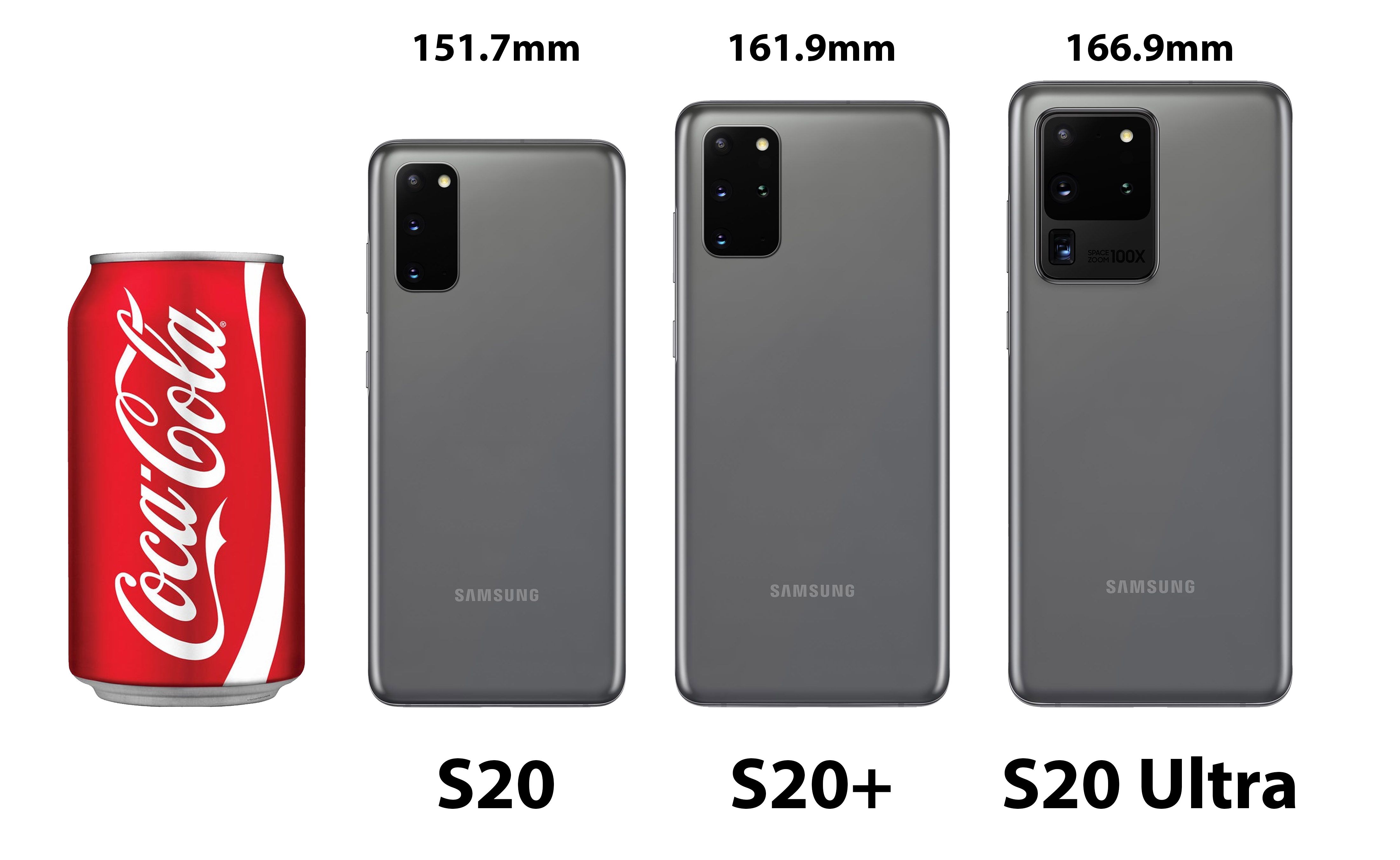 Galaxy S20 size comparison. 