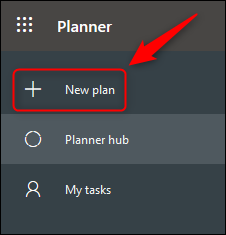 The Planner menu with the &quot;New plan&quot; option highlighted.
