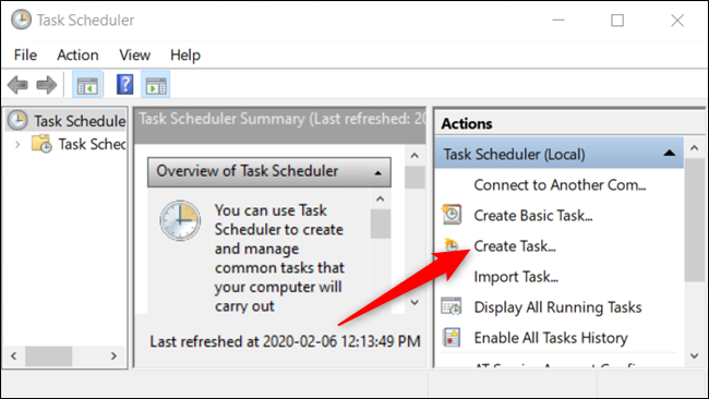 Click &quot;Create task&quot; to create a new task.