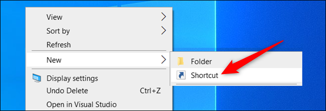 Create a new Shortcut on the desktop.