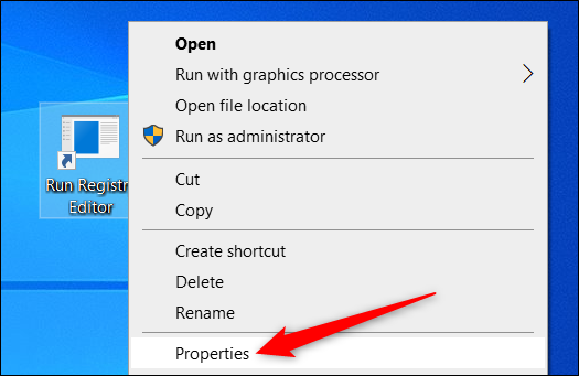 Open the Properties menu to tweak the shortcut even further.