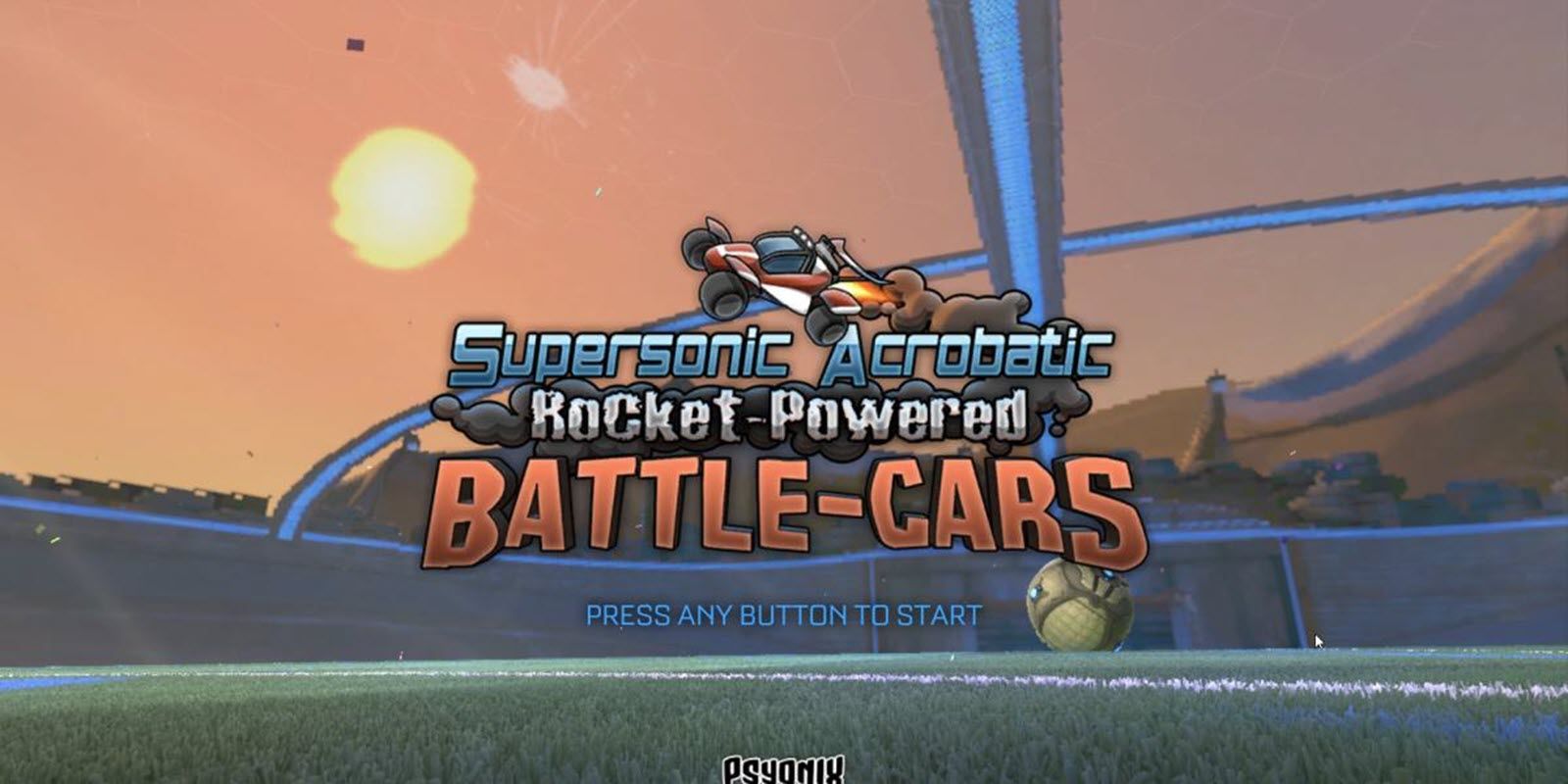 The Supersonic Acrobatic Rocket-Powered Battle-Cars title screen.