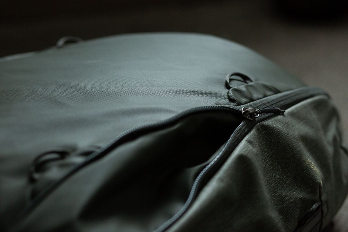 Close-up on zipper