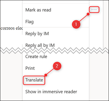 The pop-up menu with the &quot;Translate&quot; option highlighted.