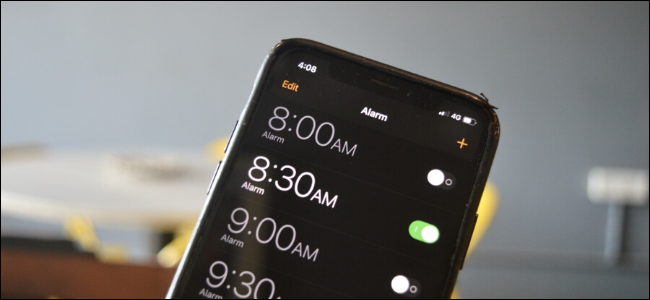 Alarms screens shown on iPhone