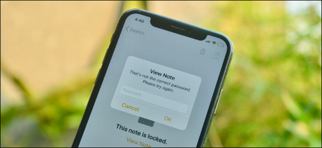 Apple Notes showing password is wrong prompt for a locked note