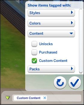The Sims 4 Custom Content Filter
