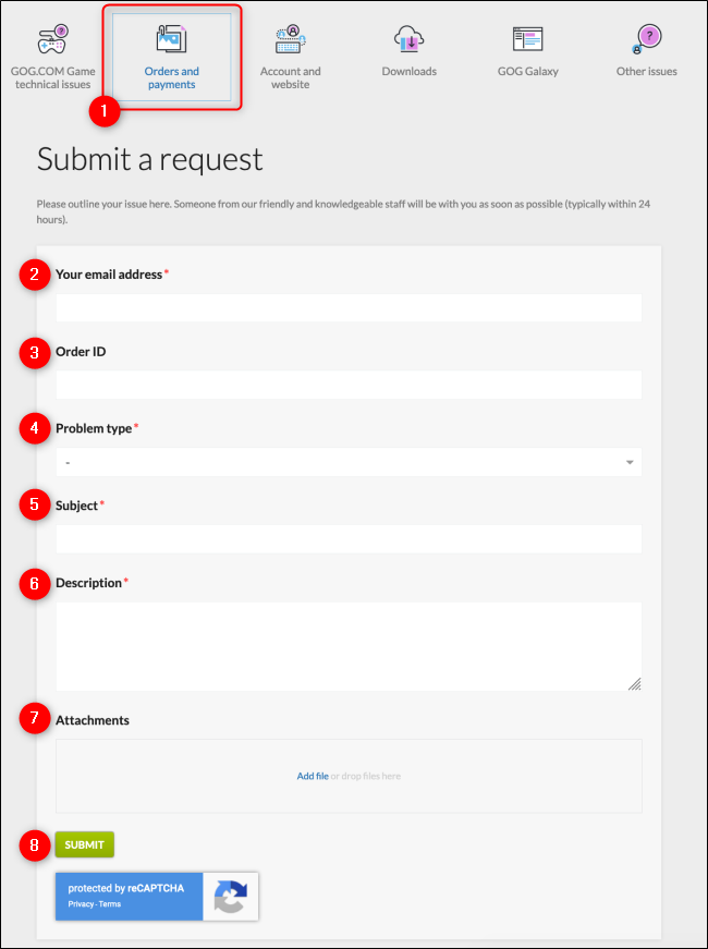 GOG Refund Request Form