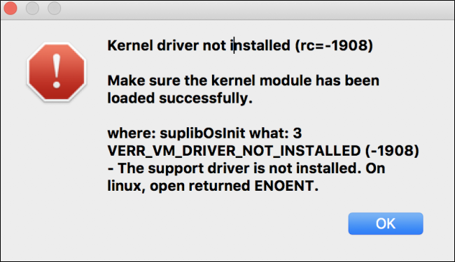 Kernel Driver Not Installed (rc=-1908)