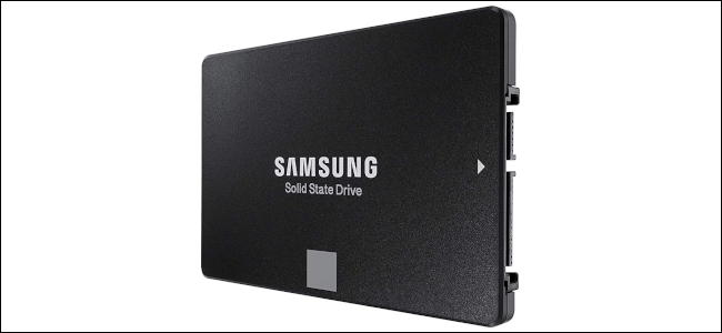 A black Samsung 2.5-inch solid state drive.