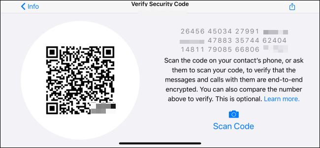 Security encryption screen in WhatsApp